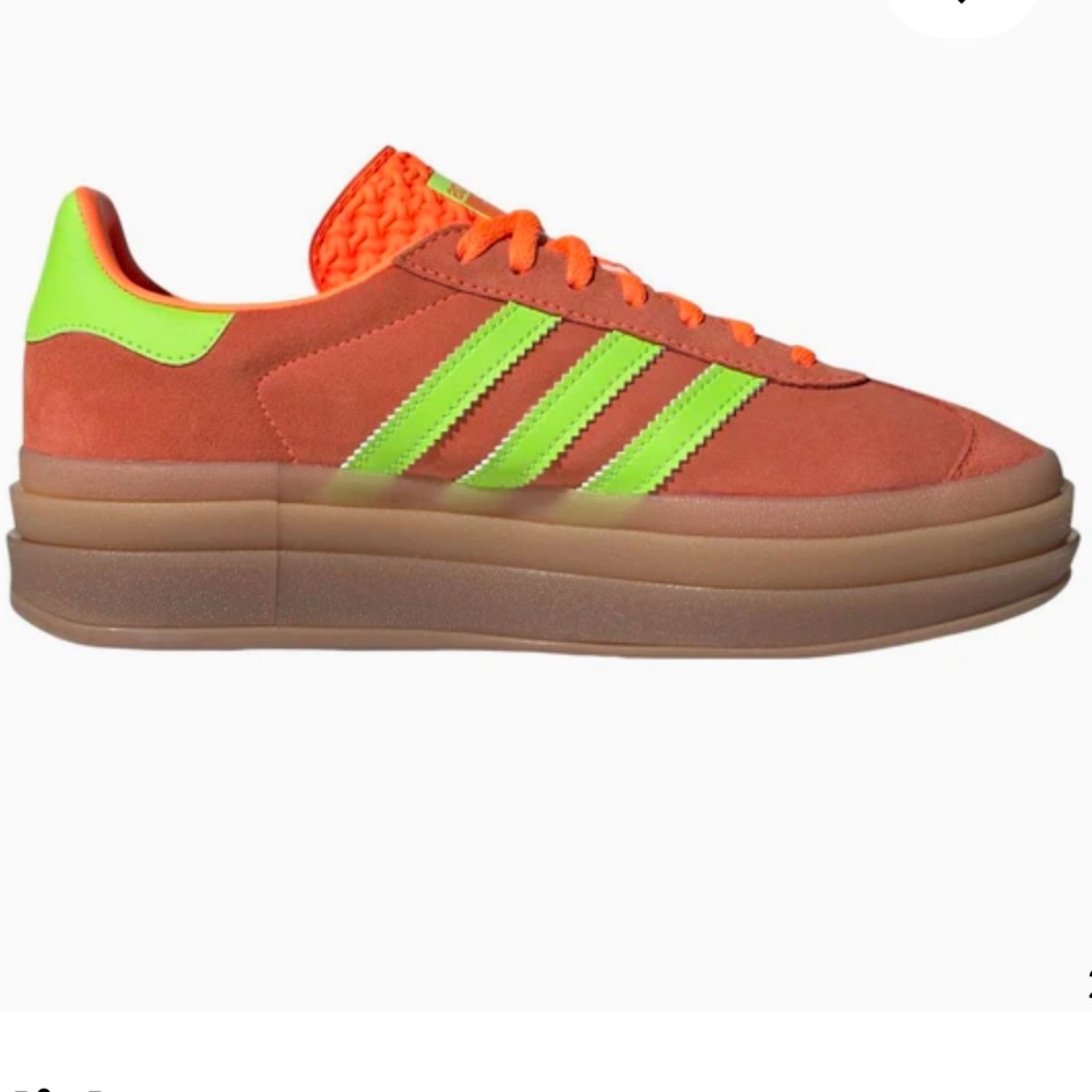 Womens Adidas Gazelle Bold 'Solar Orange Green with double gum outsole